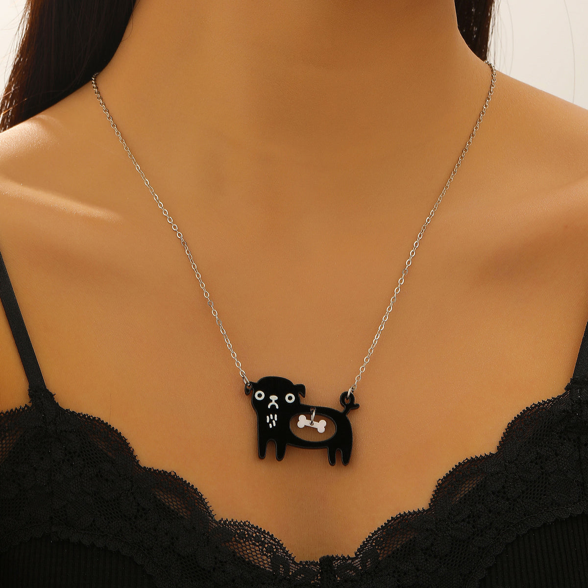 Cat and Dog Cartoon Pendant Necklace (photo 5)