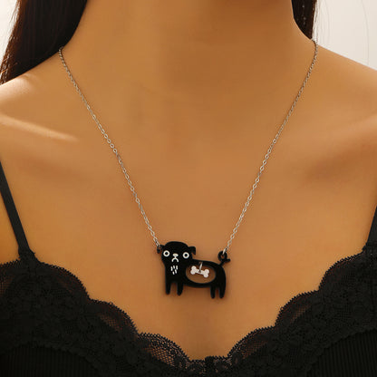 Cat and Dog Cartoon Pendant Necklace (photo 5)