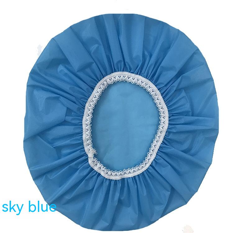 Water-Repellent Shower Cap with Elastic Band - Sky Blue (photo 5)