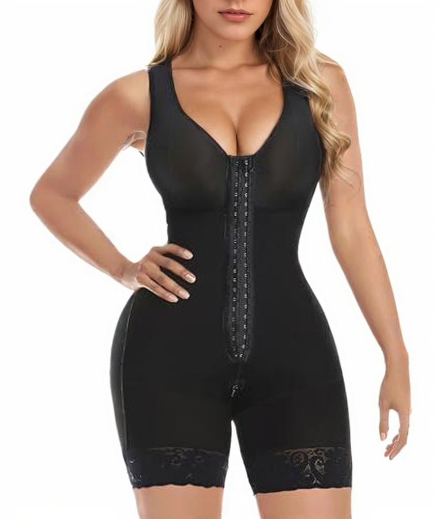 Women's Full-Body Shapewear Bodysuit with Zipper Crotch