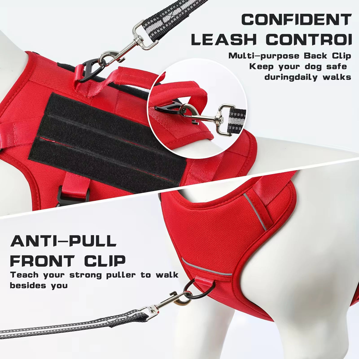 Tactical Nylon Dog Harness with Handles, Adjustable (photo 5)