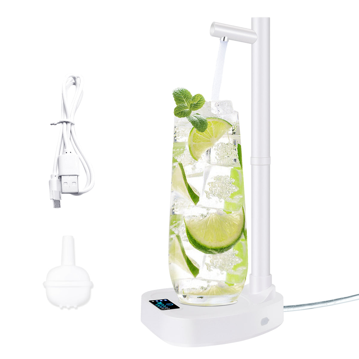 Rechargeable Electric Water Bottle Pump with Stand and Extension Tube (photo 12)