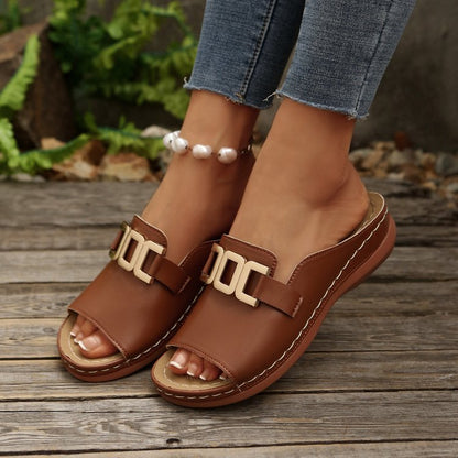 Women's Chain-Detail Platform Wedge Slides (photo 9)