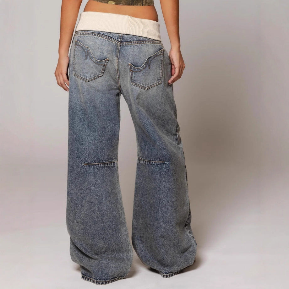 Women's Loose Straight-Leg Jeans with Pockets (photo 2)