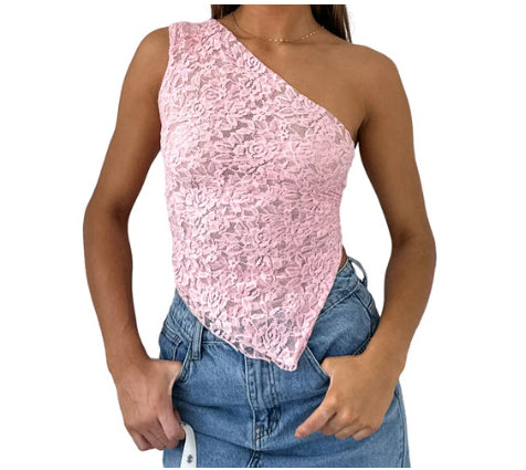 Women's Lace Backless Asymmetric Cami Top (photo 12)