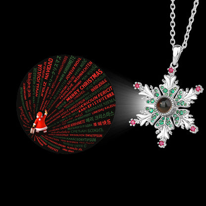 Snowflake Projection Christmas Necklace (photo 6)