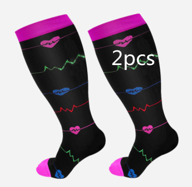 Plus-Size Printed Compression Socks (photo 45)