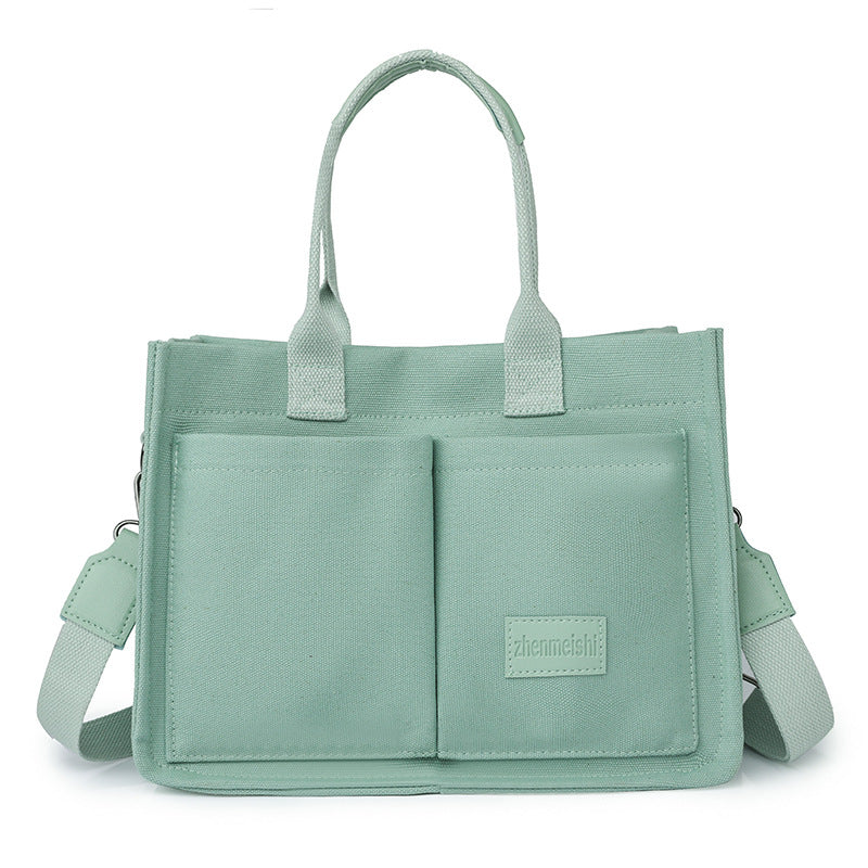 Multi-Pocket Canvas Tote and Shoulder Bag (photo 19)