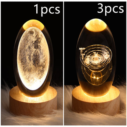 Wood Base Crystal Ball Night Lamp (photo 48)