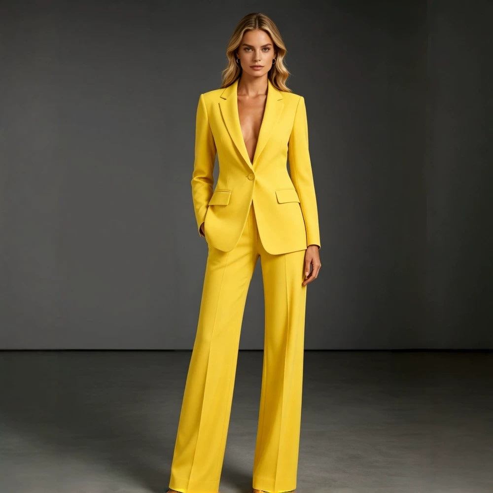 Women's Slim-Fit Blazer and Trousers Two-Piece Set (photo 3)