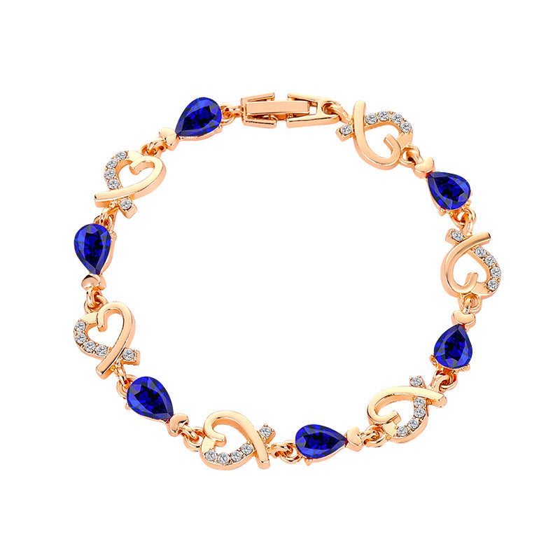 Hollow Heart Rhinestone Bracelet (photo 9)