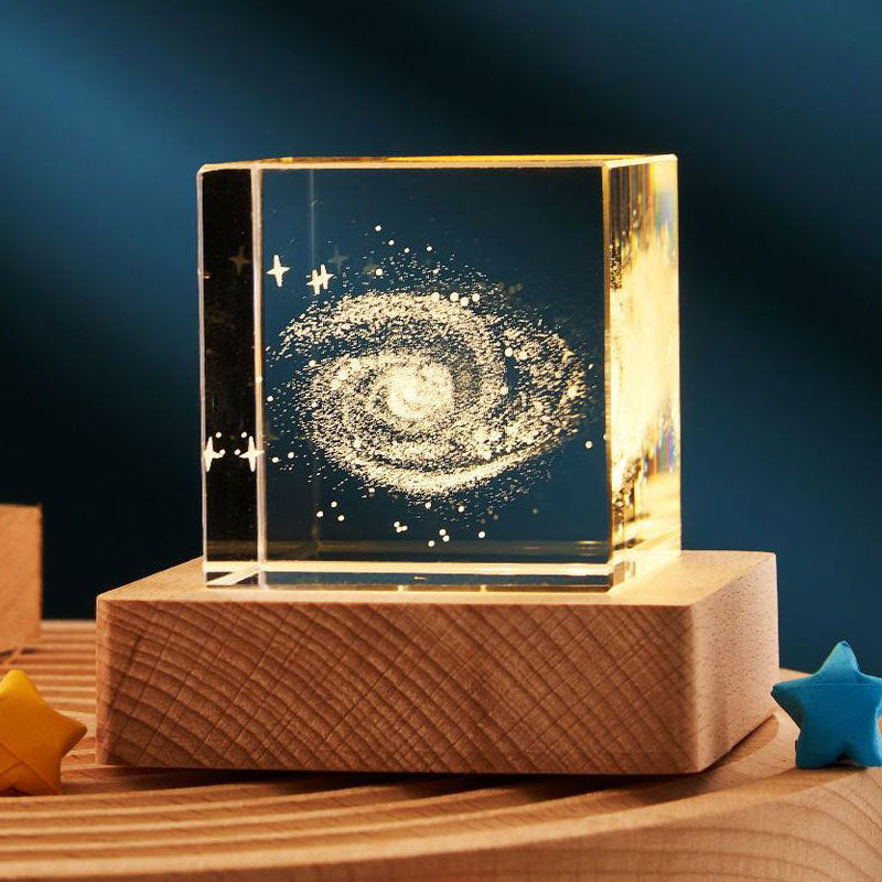 3D Engraved Crystal Cube Night Lamp (photo 4)