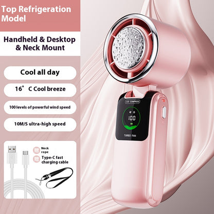 Foldable Handheld Fan with Neck Strap, 4000 mAh (photo 8)