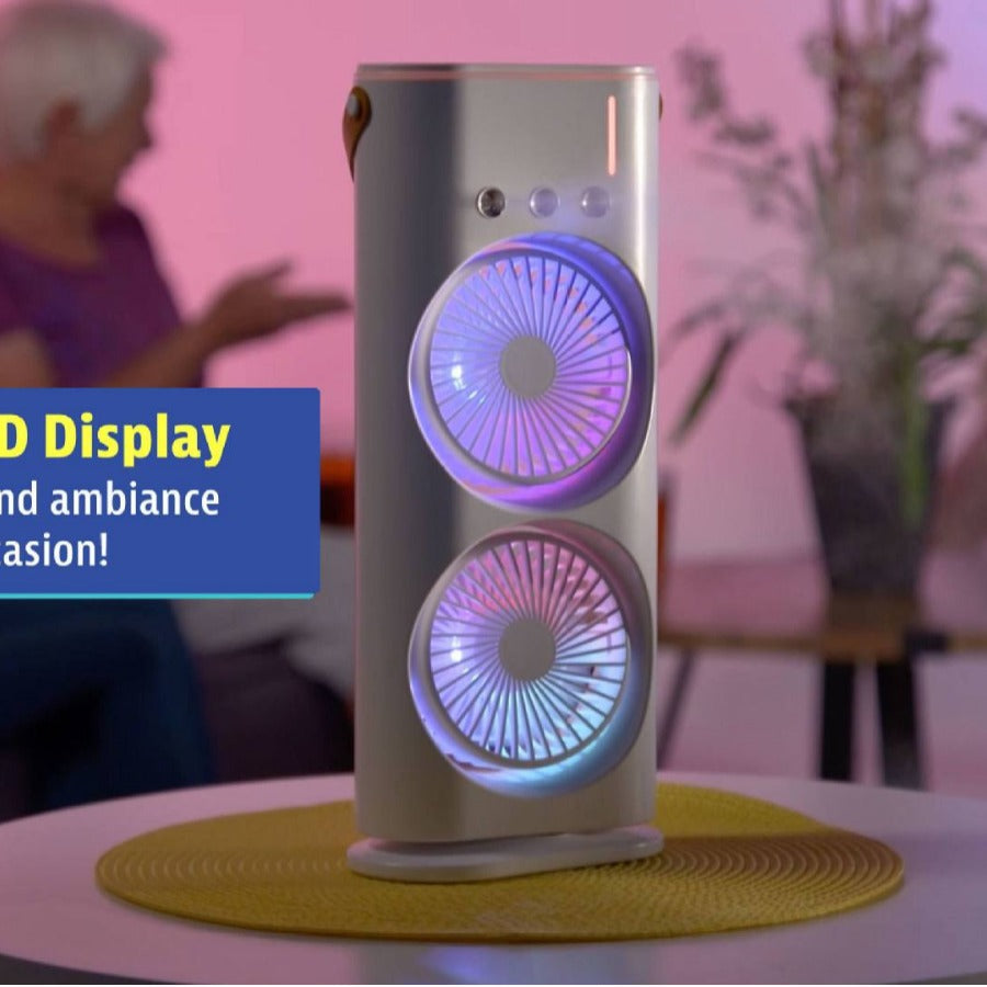 Dual-Head Mist Spray Fan with Ambient Light (photo 6)