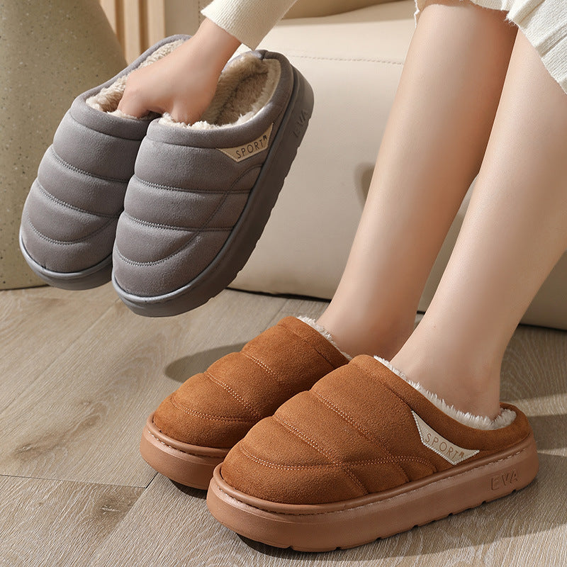 Suede Plush-Lined House Slippers (photo 4)