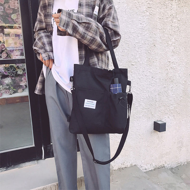 Canvas Backpack Tote with Pockets (photo 2)