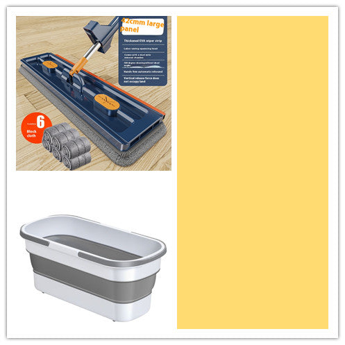 Large 360° Rotating Flat Mop with Stainless Steel Handle (photo 40)