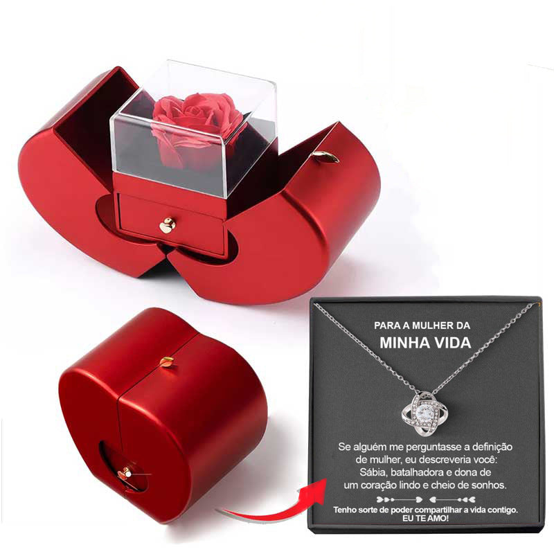 Preserved Rose Apple Gift Box with Necklace (photo 31)