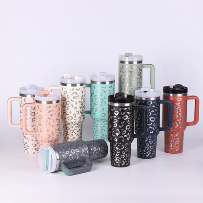 40 oz Insulated Stainless Steel Tumbler with Handle, Lid and Straw (photo 9)