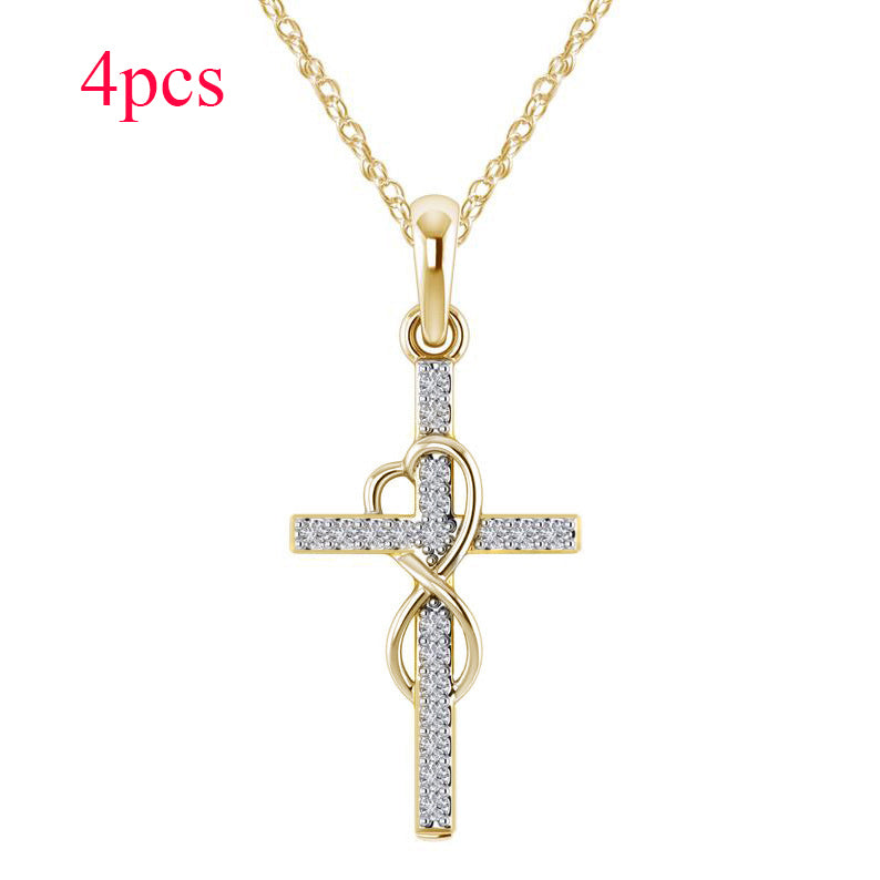 Rhinestone Cross Pendant Necklace (photo 21)