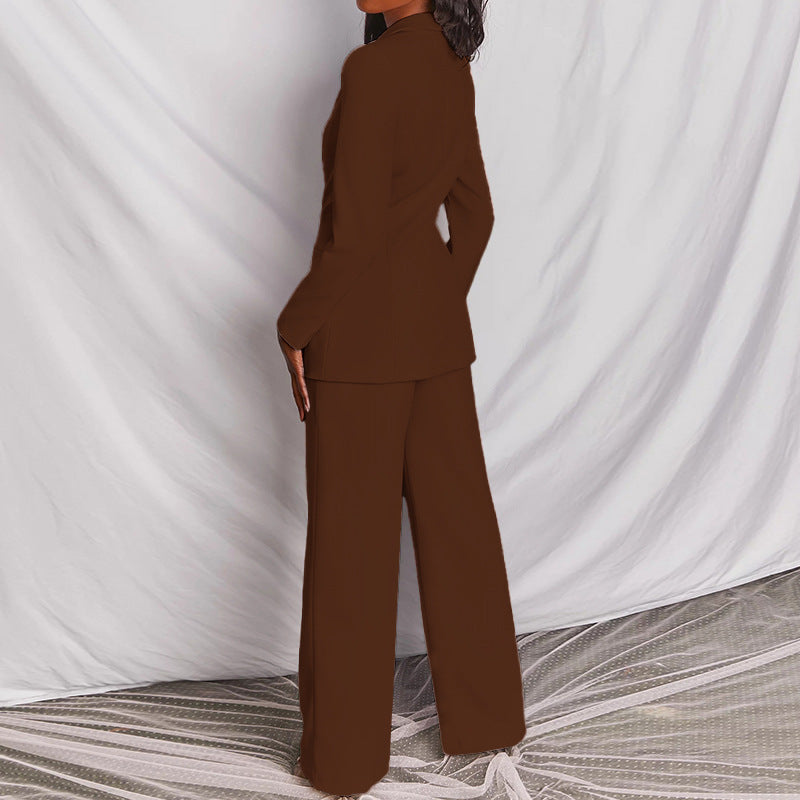 Women's Lapel Blazer and Straight-Leg Pants Set (photo 22)