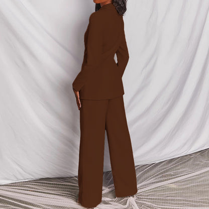 Women's Lapel Blazer and Straight-Leg Pants Set (photo 22)