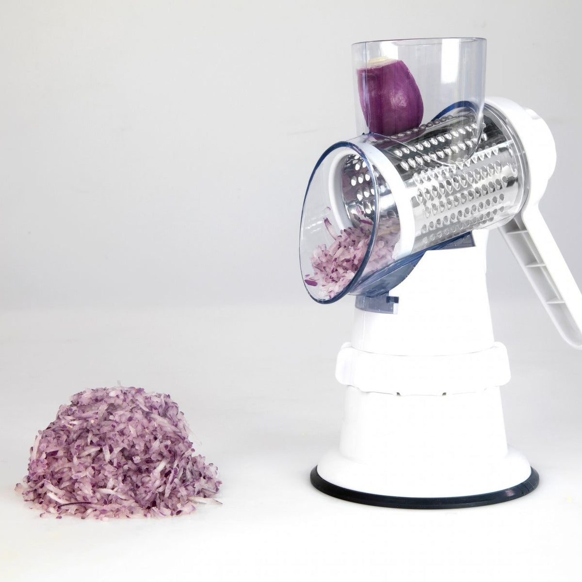 3-in-1 Rotary Drum Vegetable Slicer with Suction Base (photo 5)