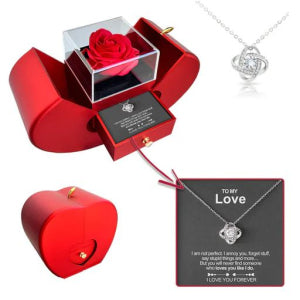 Preserved Rose Apple Gift Box with Necklace (photo 15)