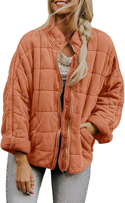Women's Zip-Up Stand-Collar Jacket with Pockets (photo 11)