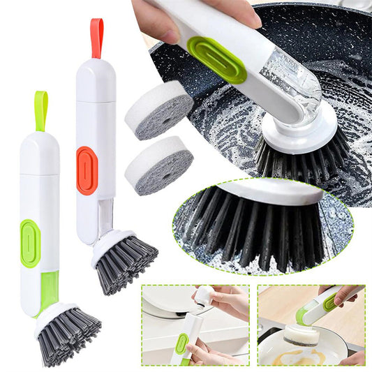 Soap-Dispensing Long-Handle Dish Brush