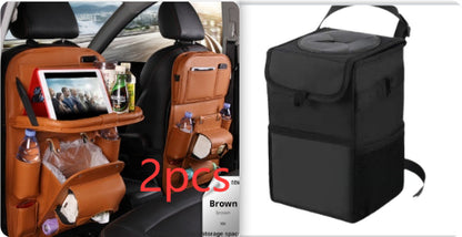 PU Leather Car Seat Back Organizer with Tissue Box (photo 20)