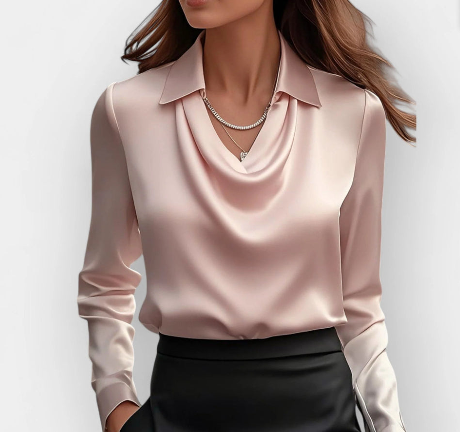 Women's Collared Long-Sleeve Button-Up Blouse (photo 11)