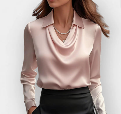 Women's Collared Long-Sleeve Button-Up Blouse (photo 11)