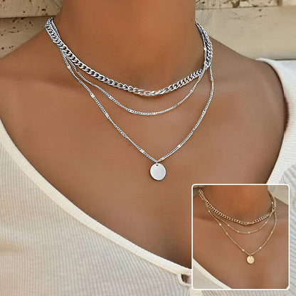 Women's Layered Disc Pendant Necklace