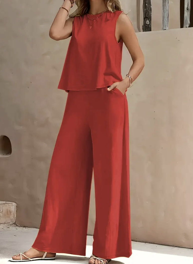 Women's Sleeveless Top and Loose Trousers Set (photo 14)