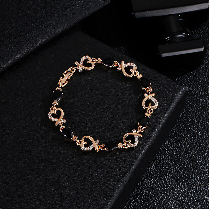 Hollow Heart Rhinestone Bracelet (photo 5)
