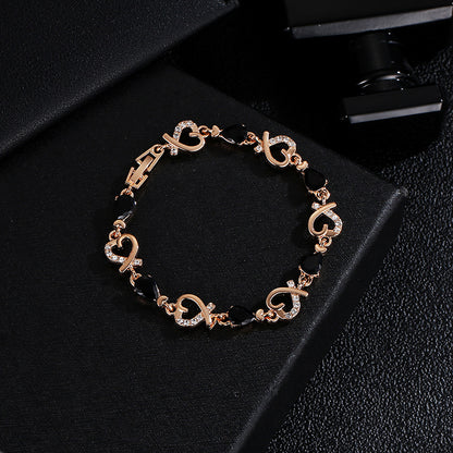 Hollow Heart Rhinestone Bracelet (photo 5)