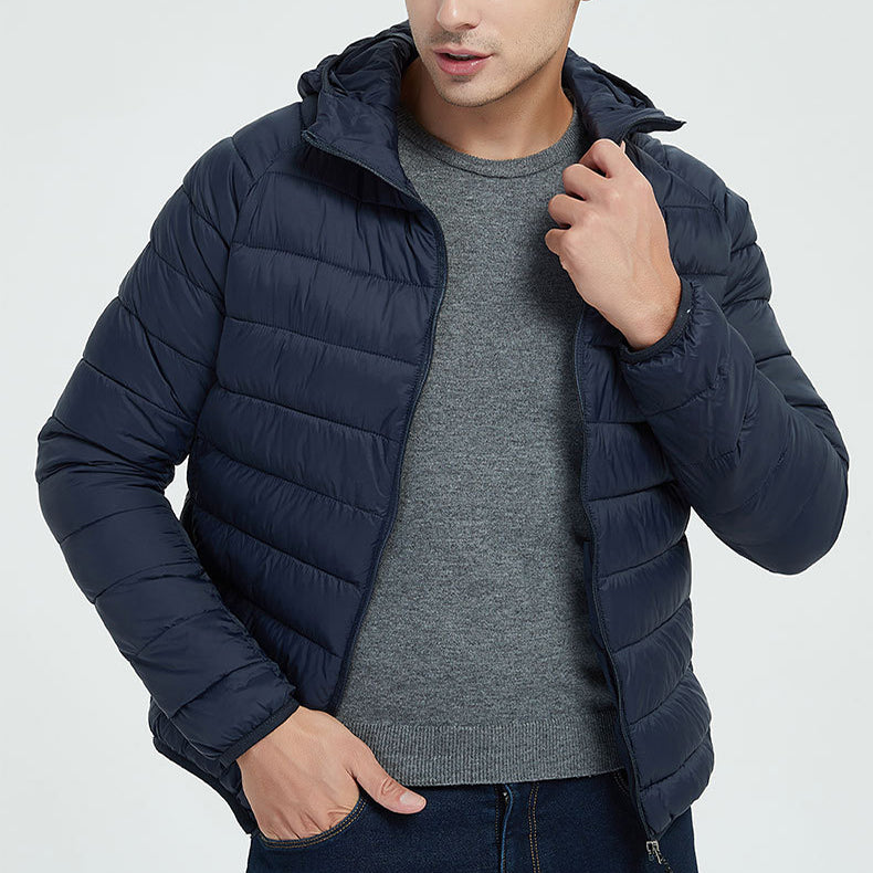 Men's Lightweight Padded Jacket, Hooded or Stand Collar (photo 3)
