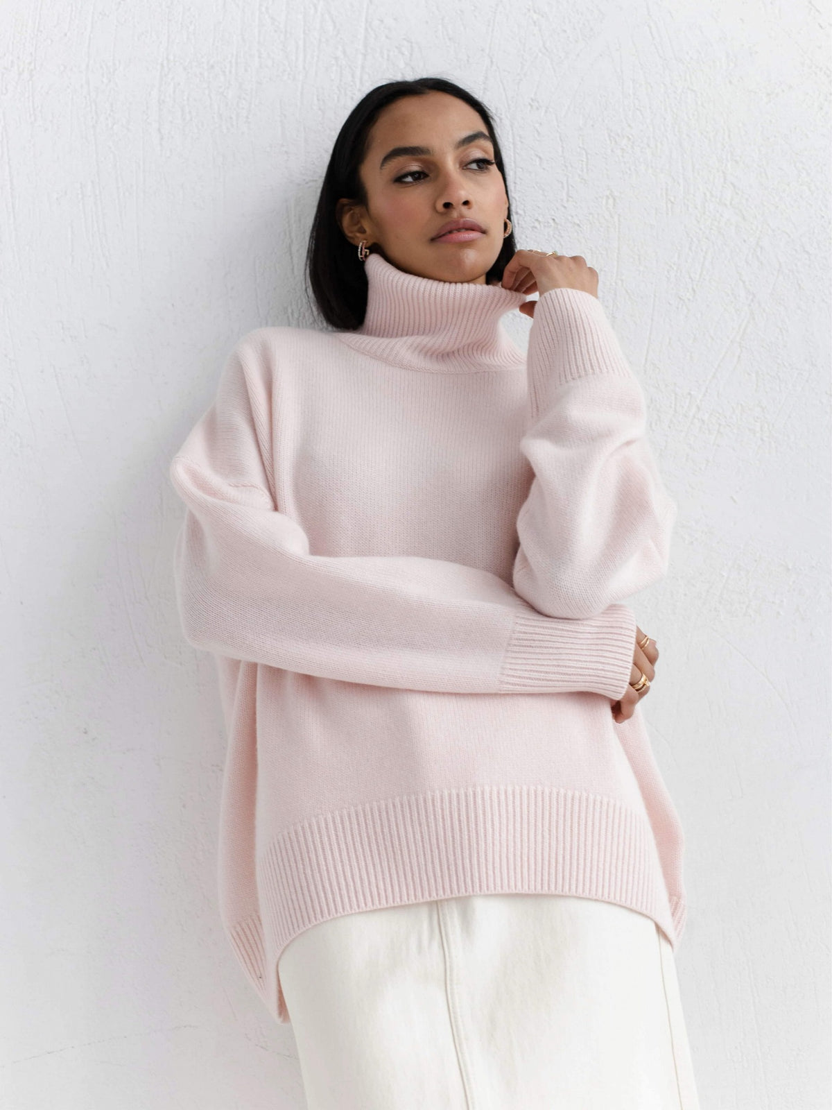 Women's Solid Turtleneck Pullover Sweater (photo 13)