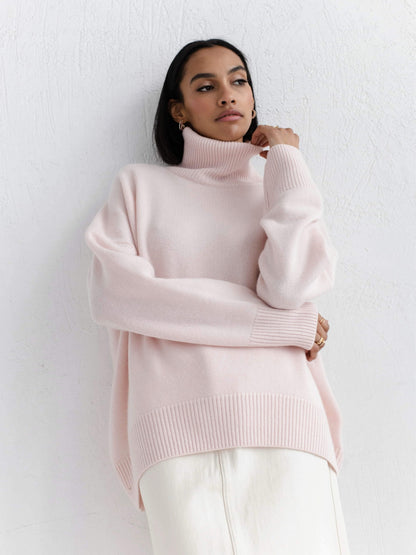 Women's Solid Turtleneck Pullover Sweater (photo 13)