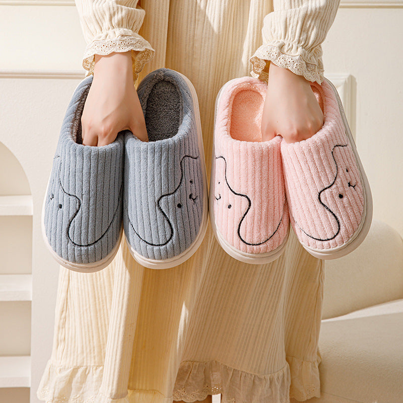 Striped Cat Plush House Slippers (photo 6)