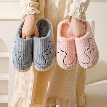Striped Cat Plush House Slippers (photo 6)
