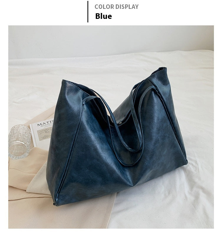 Women's Vintage PU Leather Tote Shoulder Bag (photo 26)