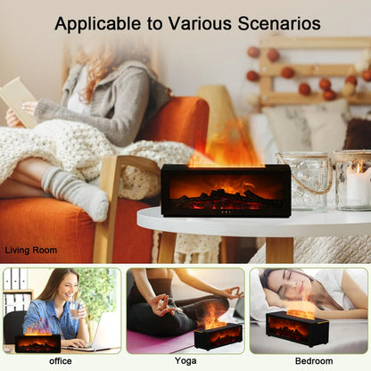 Flame Effect Essential Oil Diffuser with 7 Light Colors (photo 12)
