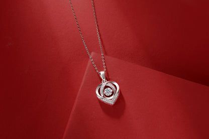 Sterling Silver Heart Pendant Necklace with 0.5 ct Moissanite (photo 6)