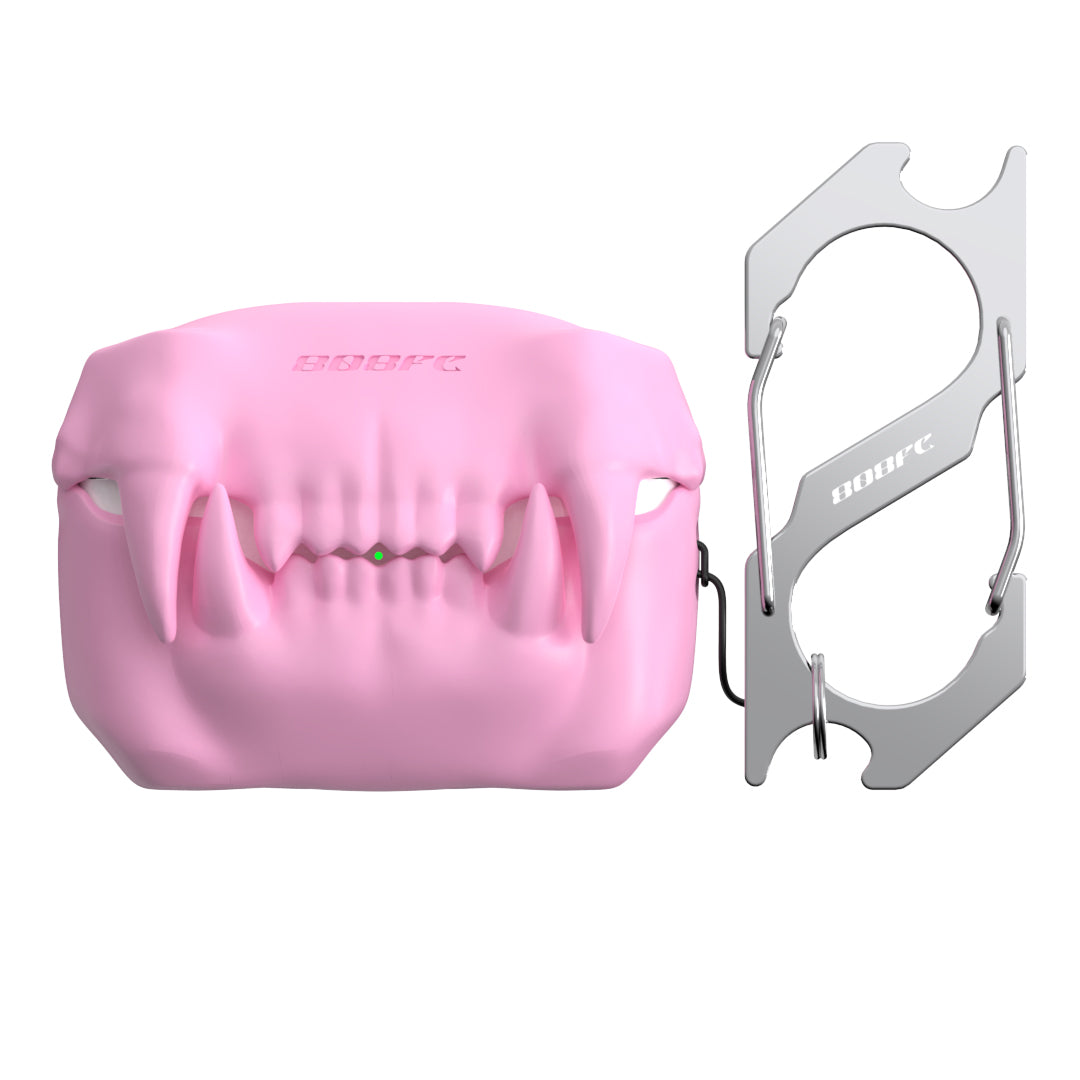 Teeth-Shaped Silicone Earbud Case with Keychain for AirPods (photo 3)