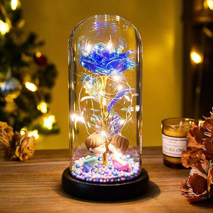 Foil Rose LED Light in Glass Dome, 22 x 11 cm (photo 11)