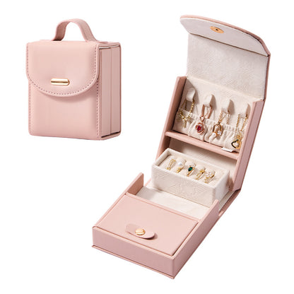 Travel Jewelry Case with Slide-Out Tray - Pink (photo 2)