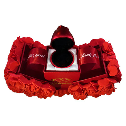 Soap Rose Gift Box with Crystal Pendant Necklace (photo 3)