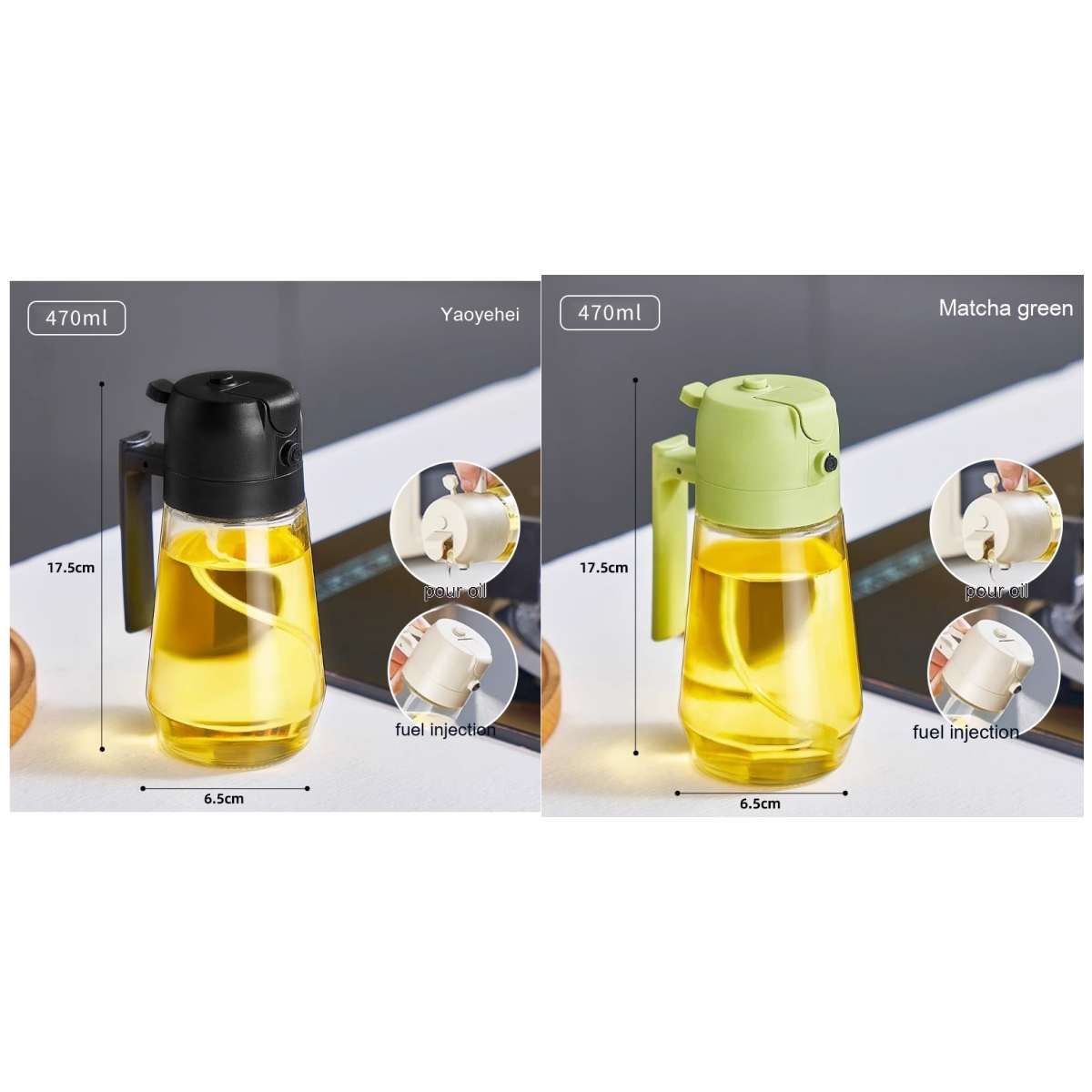 2-in-1 Glass Oil Sprayer and Pourer, 470 ml (photo 30)